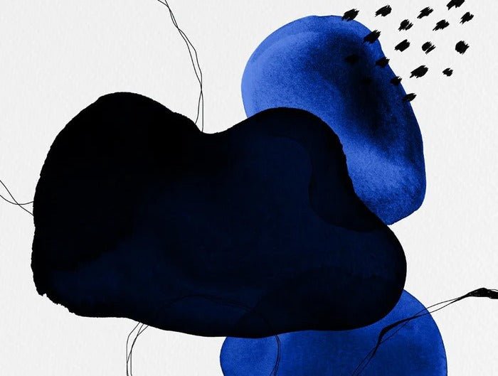 Moderne Tapete Aquarell Petrolblau