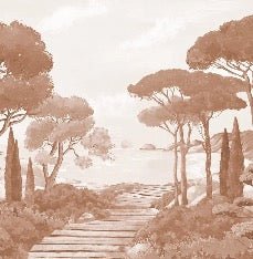 Tapete Spaziergang in den Calanques terracotta