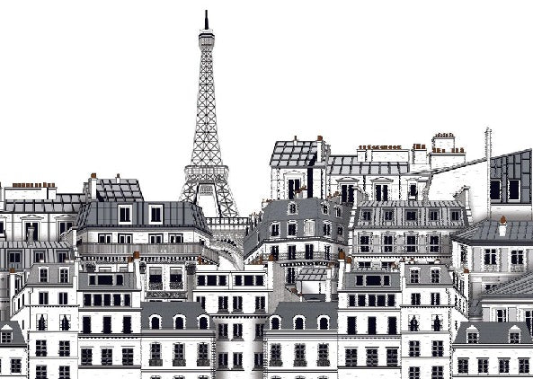 Papier peint Français les toits Parisiens, XXL, tendance