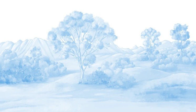Tapete Poetische Landschaft blau