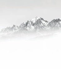 Tapete Mont Blanc im Nebel schwarz und weiß