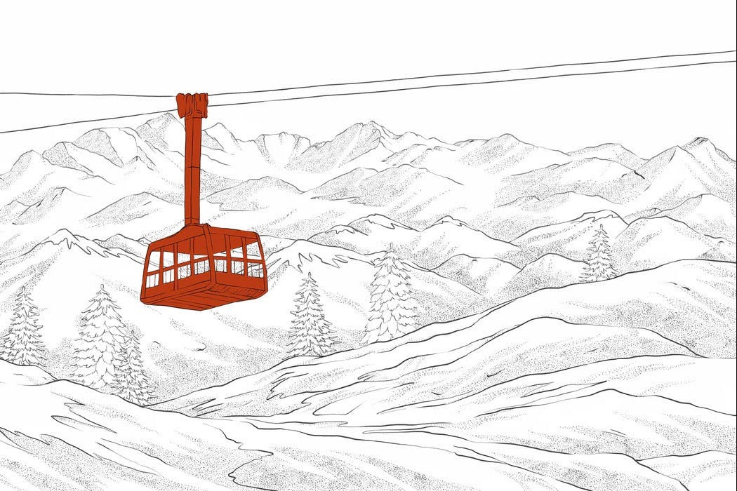 Tapete La Plagne Gondelbahn rot