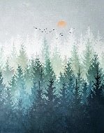 Tapete Kanadischer Wald abstrakt