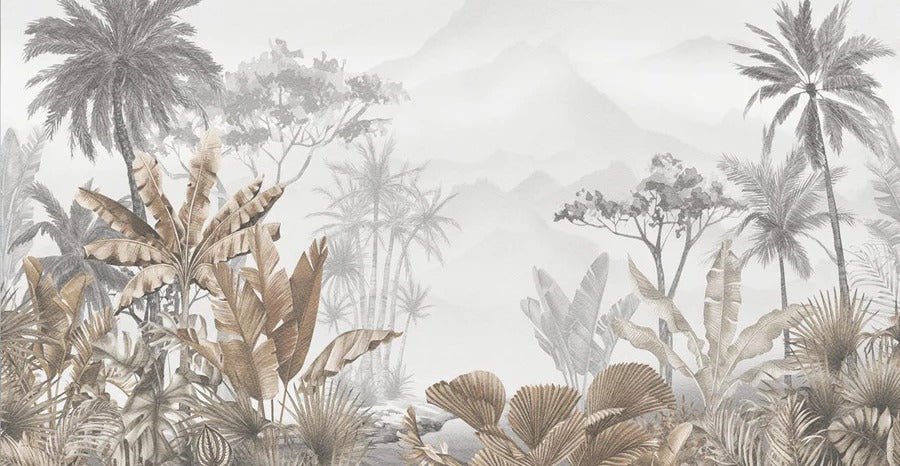 Papier peint tendance tropical sepia, XXL, tendance