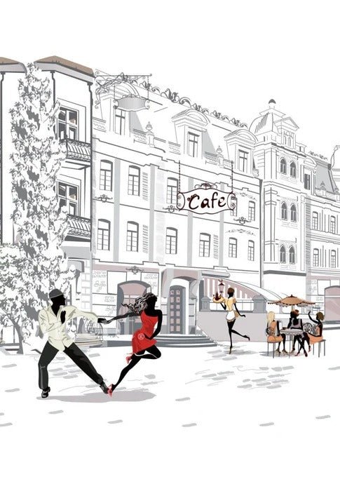 Papier peint restaurant balade parisienne, XXL, tendance