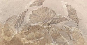 Panorama-Tapete Lotus Sepia