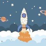 Tapete Kinderzimmer Rakete Universum Weltraum