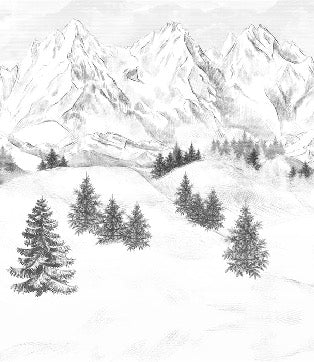 Papier peint montagne sommets de Chamonix, XXL, tendance