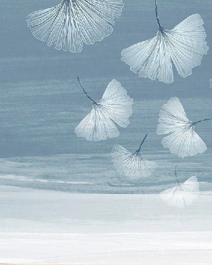 Tapete Badezimmer japandi blue gingko