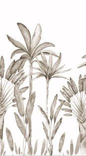 papier peint panoramique Palmier Sépia Aquarelle, XXL, tendance