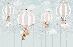 Nordische Kindertapete Heißluftballon