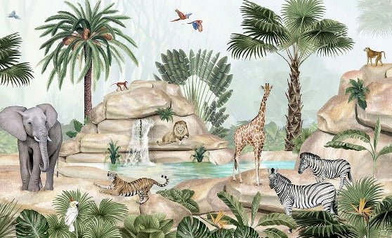 Kindertapete Tierische Oase