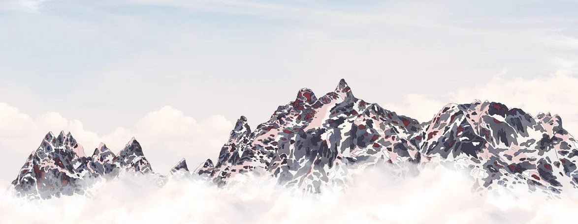 Papier peint coucher de soleil les cimes, XXL, tendance