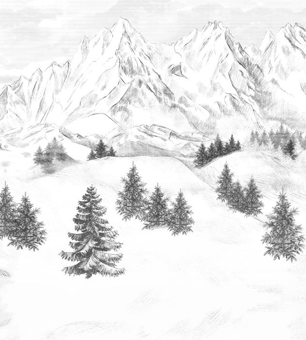 Papier peint montagne sommets de Chamonix, XXL, tendance