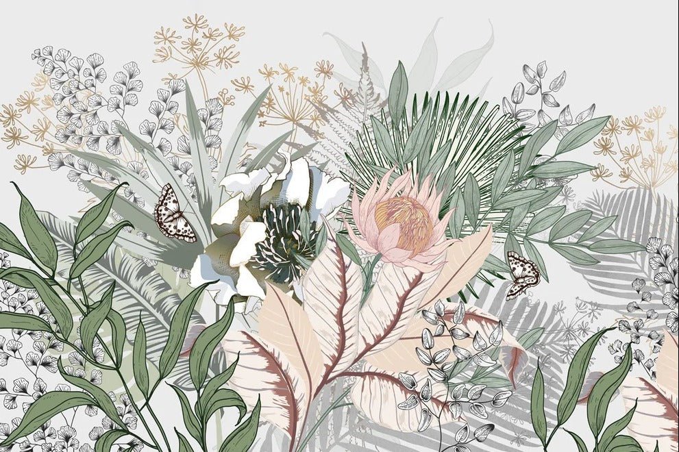 Papier peint panoramique floral botanic, XXL, tendance
