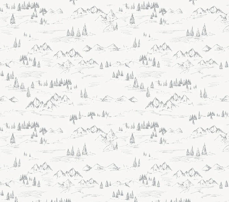 Tapete Illustration Berg und Tanne