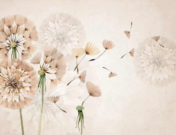 Papier peint fleur pissenlit, XXL, tendance