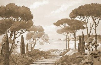 Papier peint balade dans les calanques monochrome, XXL, tendance