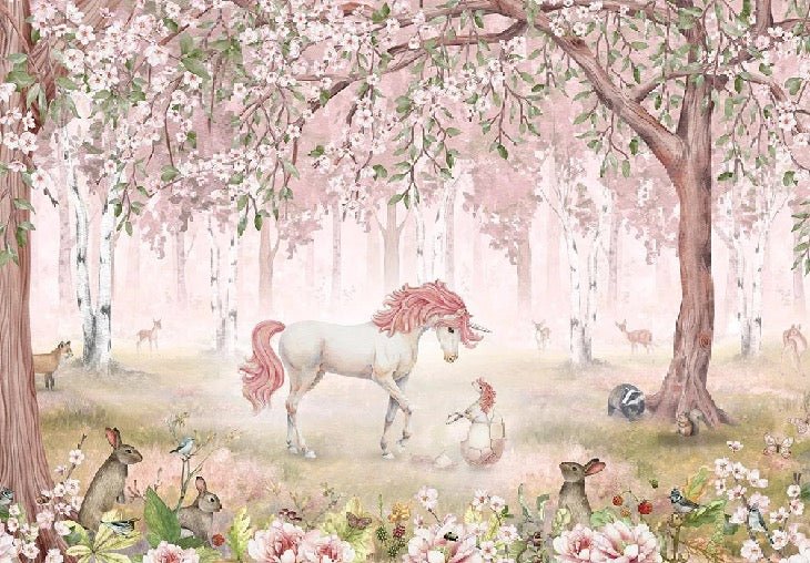 Tapete Einhorn märchenhaft rosa