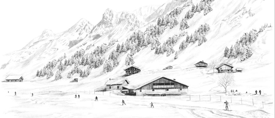 Papier peint Clusaz ski fond montagne Confins, XXL, tendance