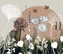 Panorama-Tapete Blumenillustration