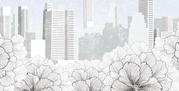 Moderne Tapete Stadt New York schwarz und weiß