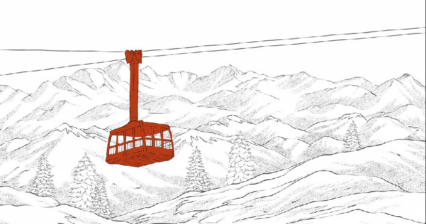 Tapete La Plagne Gondelbahn rot
