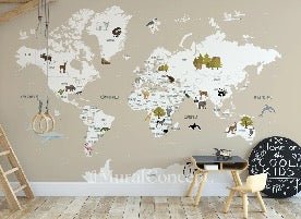 Wallpaper Weltkarte auf Deutsch Kind