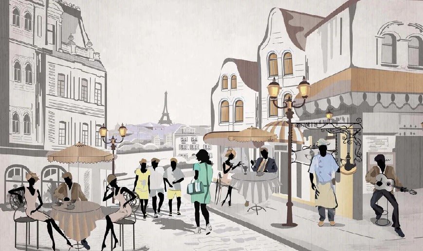 Papier peint français Paris café en terrasse, XXL, tendance