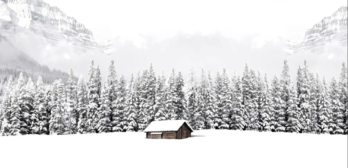 Papier peint panoramique chalet en montagne, XXL, tendance