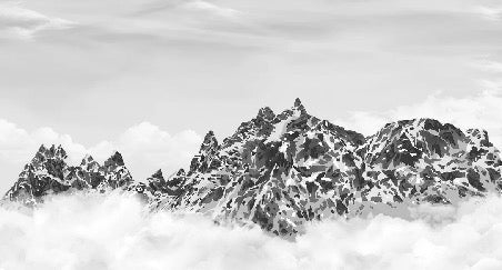 Tapete schwarz und weiß Leinwand des Cimes Mont blanc