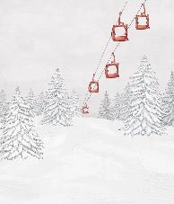 Papier peint montagne télécabine rouge, XXL, tendance