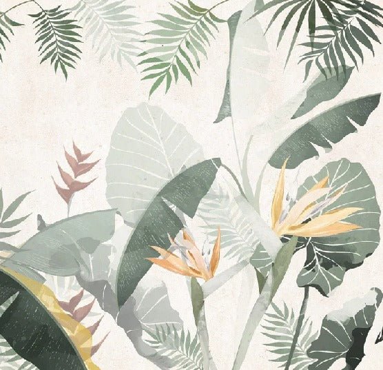 Papier peint sur mesure végétal vert jaune, XXL, tendance