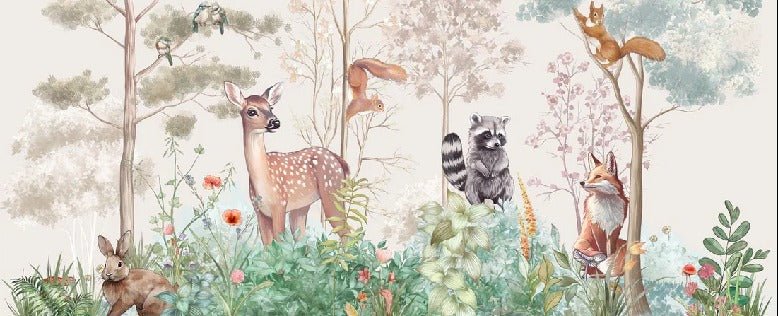Papier peint chambre enfant nature magique beige