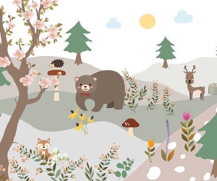 Tapete Kinderzimmer Bär Wald
