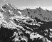Tapete Berg schwarz und weiß les Aravis