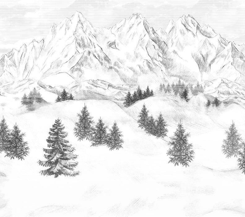 Papier peint montagne sommets de Chamonix, XXL, tendance