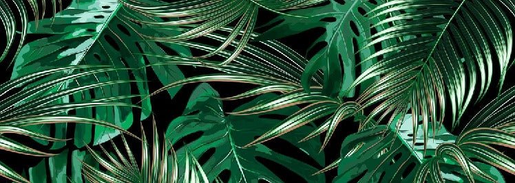 Papier peint intissé grandes feuilles vertes, XXL, tendance