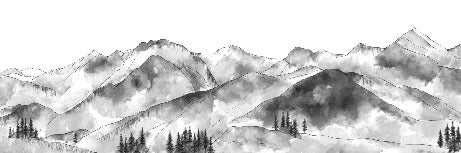 Tapete Bergkette der Aravis schwarz und weiß