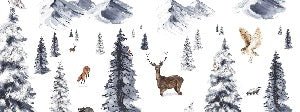 Kindertapete Tiere im Schnee