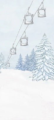 Papier peint montagnes télécabine bleu, XXL, tendance