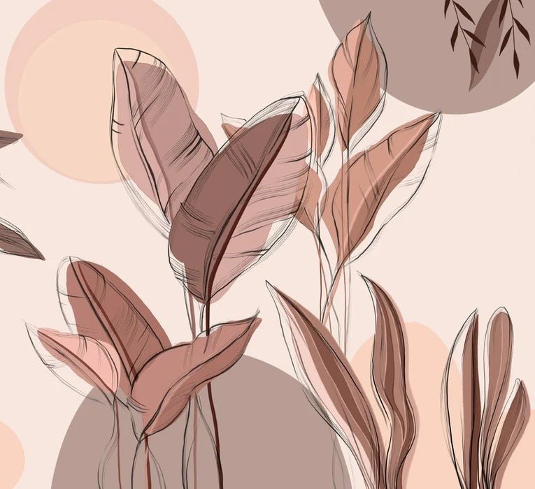 Papier peint panoramique végétal graphique, XXL, tendance