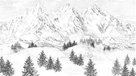 Papier peint montagne sommets de Chamonix, XXL, tendance