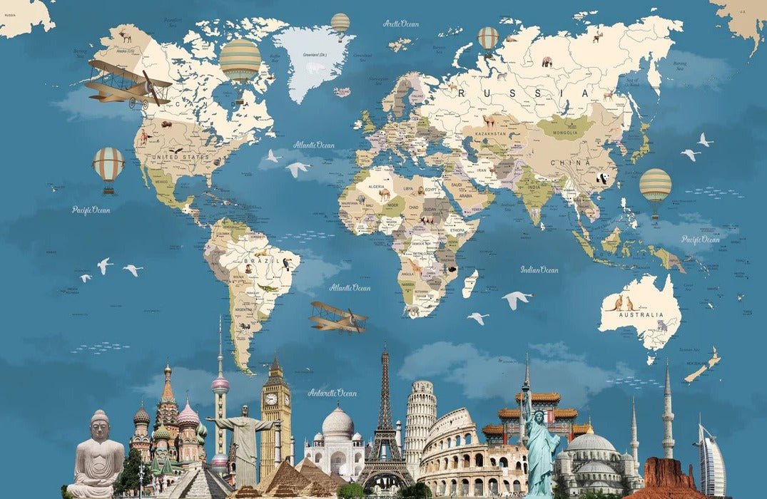 Tapete Weltkarte Monument World