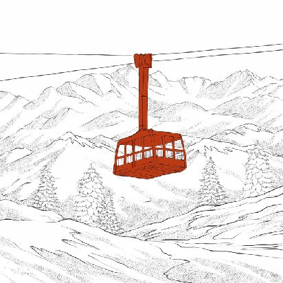 Tapete La Plagne Gondelbahn rot