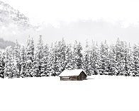 Panorama-Tapete Chalet in den Bergen
