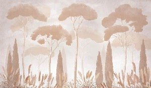 Papier peint sépia cyprès pins, XXL, tendance