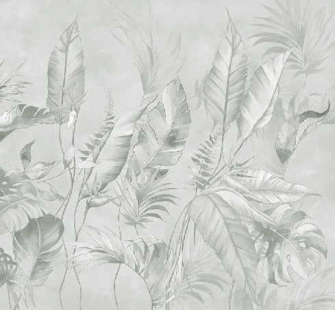 Papier peint élégante jungle sauge, XXL, tendance