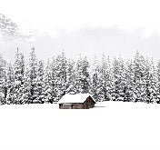 Panorama-Tapete Chalet in den Bergen