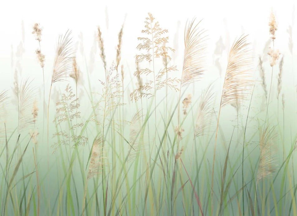 Tapete Blume von grünen Weizenfeldern